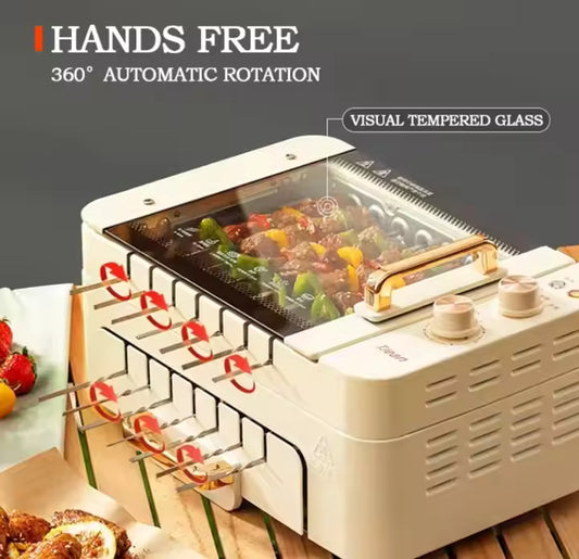 3 in 1 Electric BBQ Kebab Grill Machine Household Indoor Smokeless Barbecue Grill Oven
