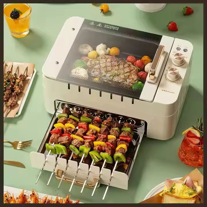 3 in 1 Electric BBQ Kebab Grill Machine Household Indoor Smokeless Barbecue Grill Oven