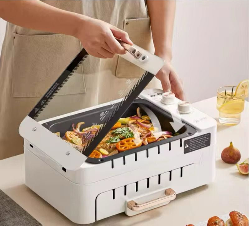 3 in 1 Electric BBQ Kebab Grill Machine Household Indoor Smokeless Barbecue Grill Oven